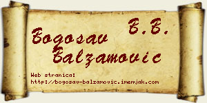 Bogosav Balzamović vizit kartica